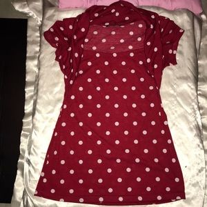 **MOVING SALE** Red and white polka dot shirt